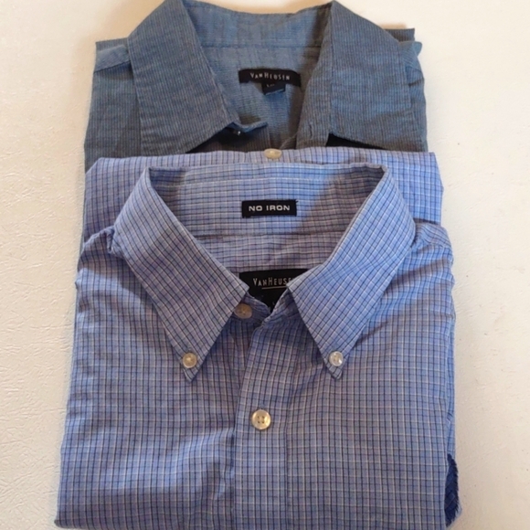 Van Heusen Other - 2pc Van Heusen men's casual button down short sleeve T-shirts size large L